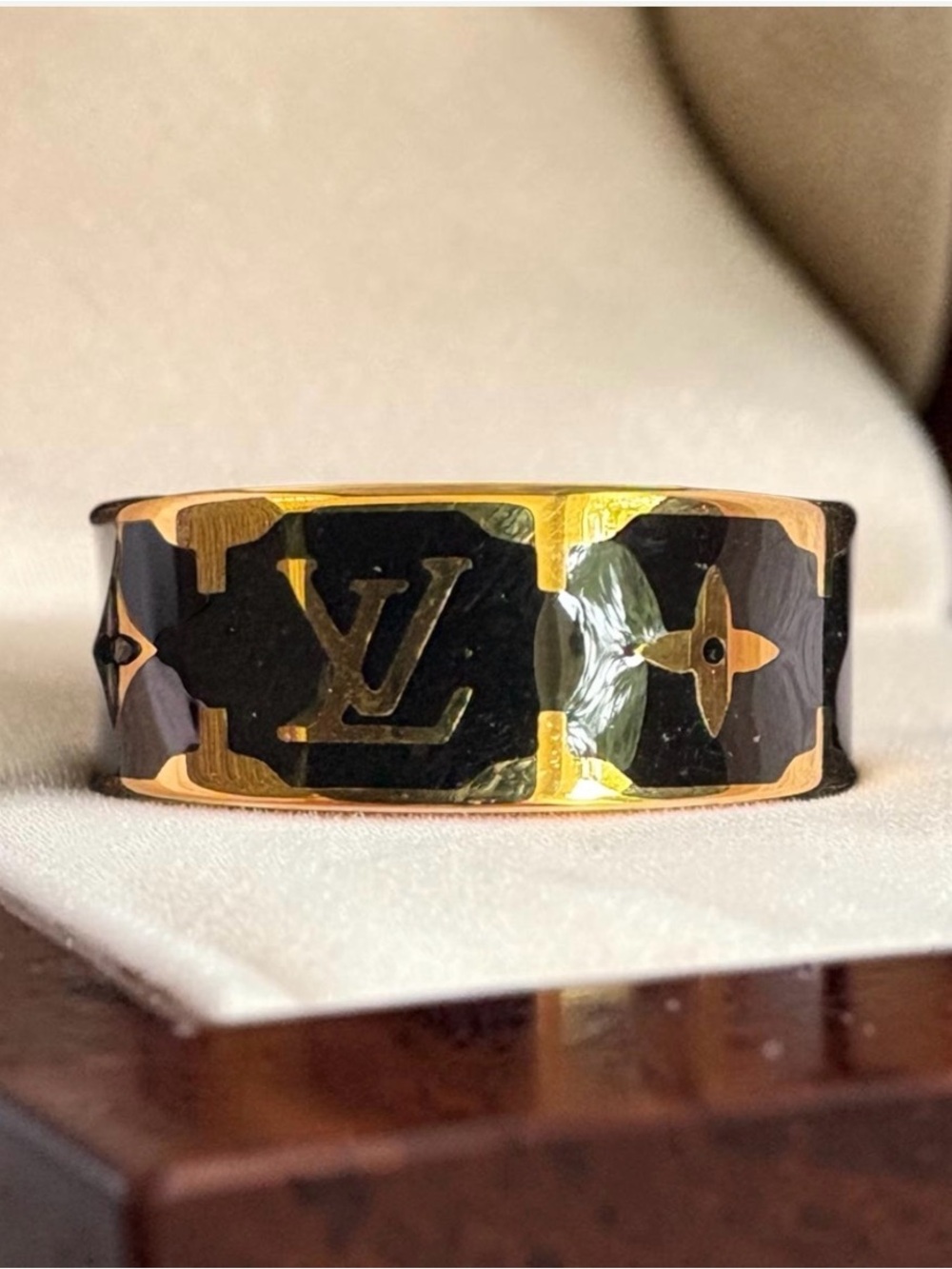 New Stainless Steel Black and Gold-Tone Band